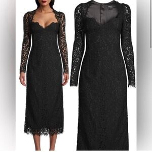 BARDOT  Aurora Lace Long Sleeve Midi Dress NWT